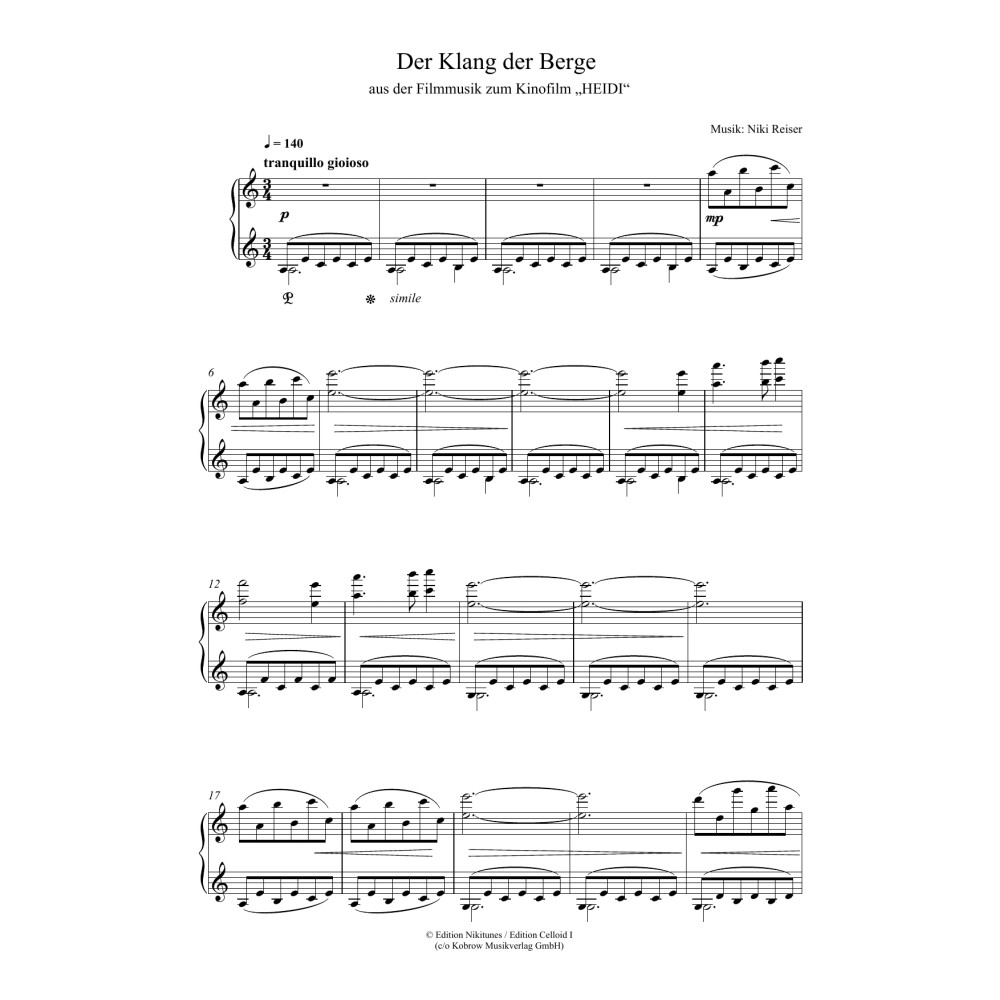 Der Klang Der Berge (The Sound Of The Mountains) (from "Heidi")